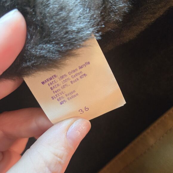 Vtg Towncraft Plus Mens Trench Coat Faux Fur Removable Liner Sz 36 - Picture 5 of 10